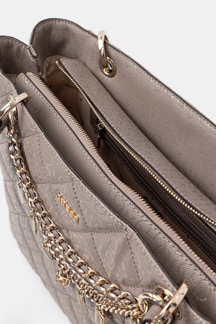 GUESS шопинг чанта дамска LIBBY бежова HWGG99 12250
