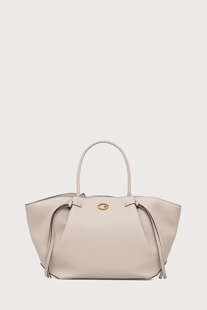 GUESS шопинг чанта дамска от имитация на кожа ALLEGRA бежова HWBG22 37230