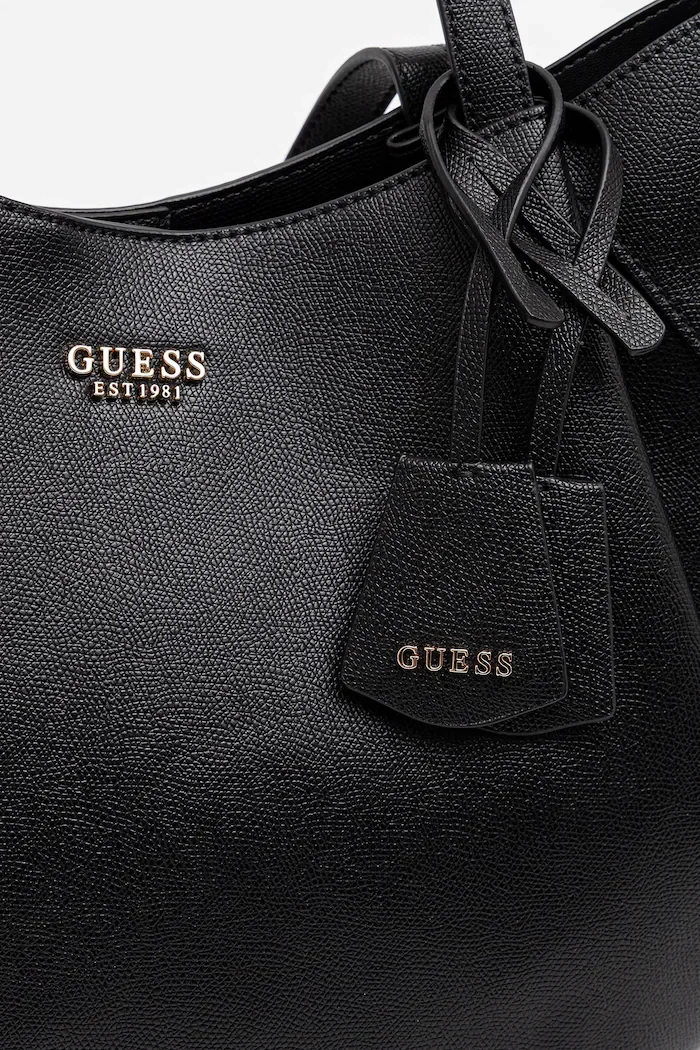 GUESS шопинг чанта дамска от имитация на кожа AMORETTE черна HWBG78 98240