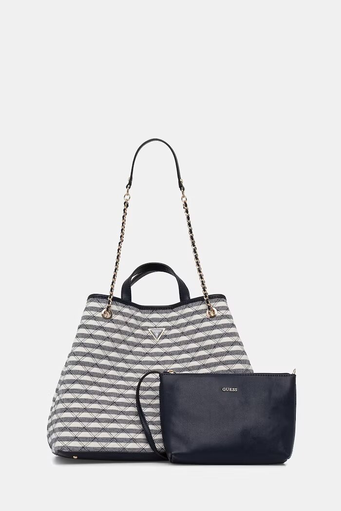 GUESS шопинг чанта дамска от имитация на кожа GIULLY бежова HWAG96 73290