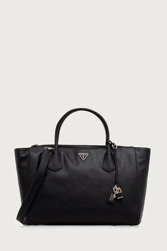 GUESS шопинг чанта дамска от имитация на кожа MARISSA черна HWBG23 33240