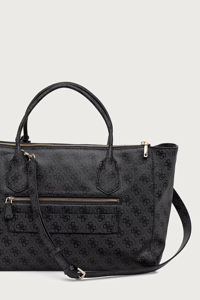 GUESS шопинг чанта дамска от имитация на кожа MARISSA сива HWSG24 82240