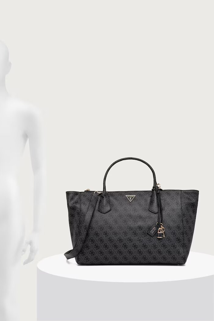 GUESS шопинг чанта дамска от имитация на кожа MARISSA сива HWSG24 82240