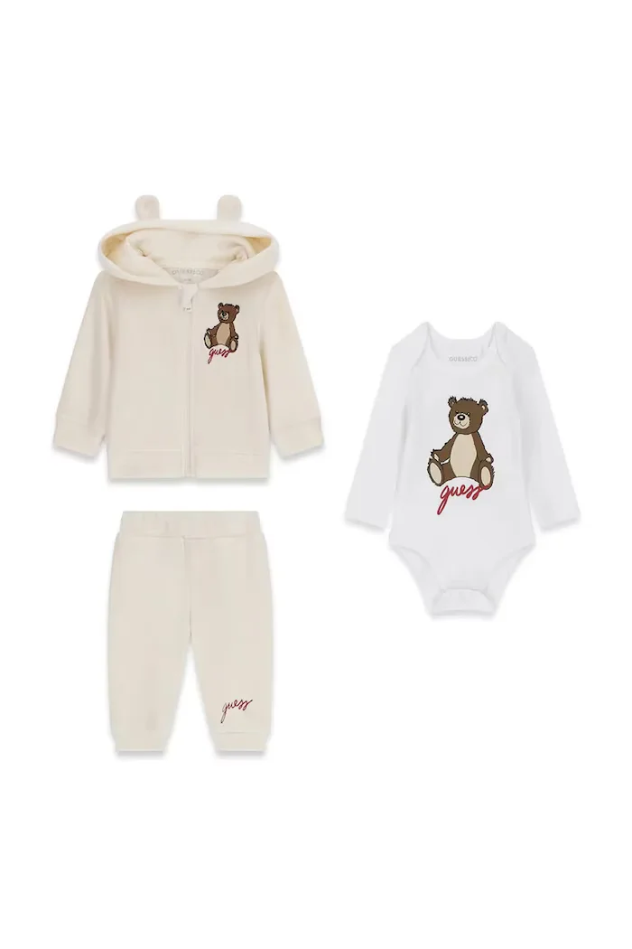 GUESS спортен комплект анцуг за бебе с памук бежов H6BG10 K6029