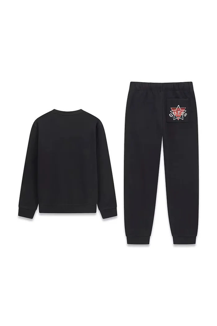 GUESS спортен комплект анцуг за деца от памук черен L6BG01 K6101