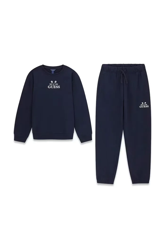 GUESS спортен комплект анцуг за деца от памук тъмносин L6YG02 K4058