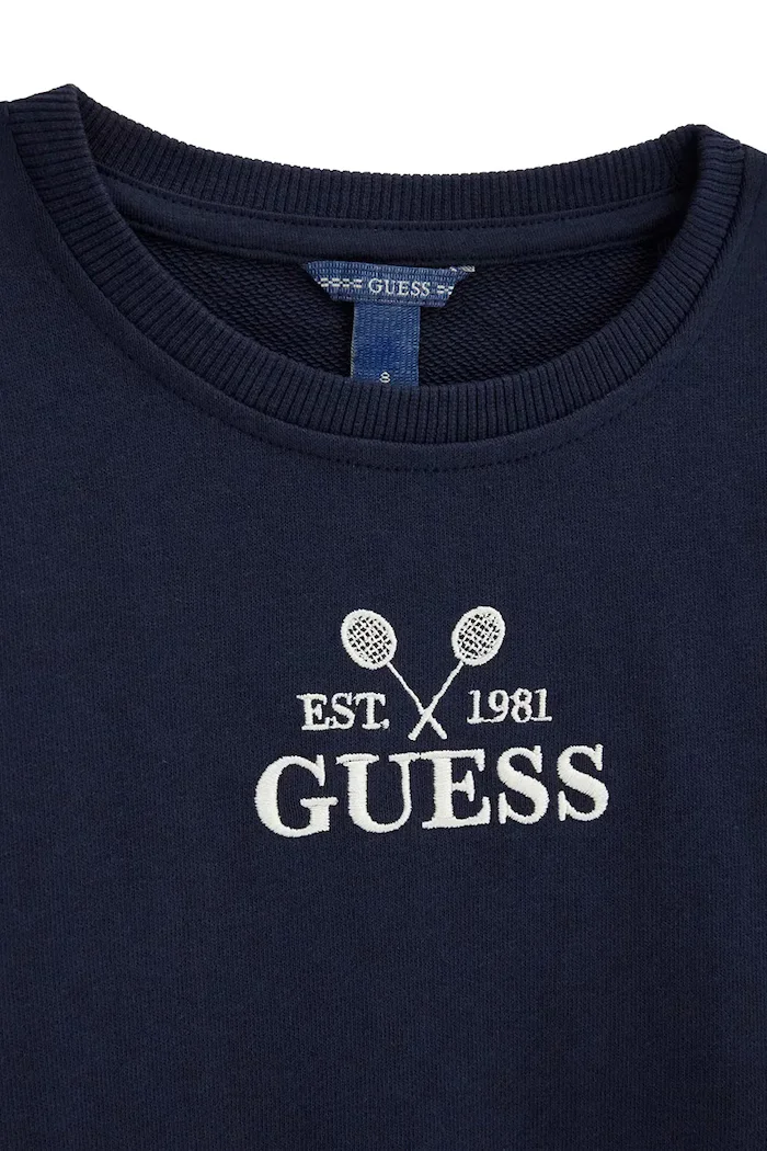 GUESS спортен комплект анцуг за деца от памук тъмносин L6YG02 K4058