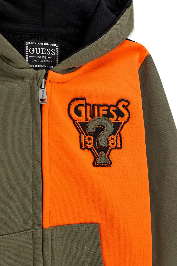GUESS спортен комплект анцуг за деца от памук зелен N6BG06 K6485
