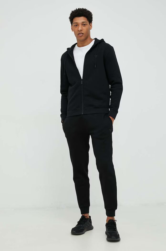 GUESS спортен панталон мъжки с памук ALDWIN черен със стандартна талия Z2YB22 K9V31