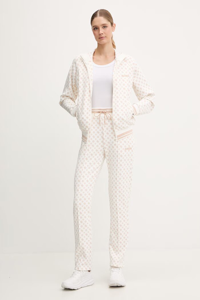 GUESS Спортен панталон NEW AGGIE в бежово с десен V5YB20 KB212