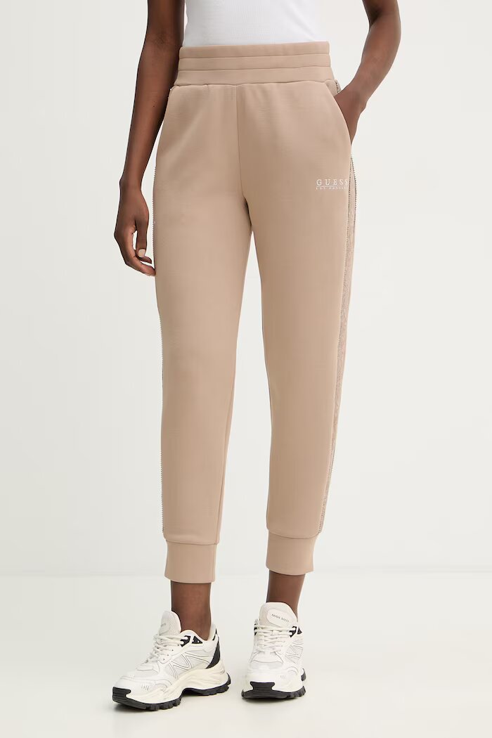 GUESS Спортен панталон NEW VICTOIRE в бежово с изчистен дизайн W6RB45 KBYE2