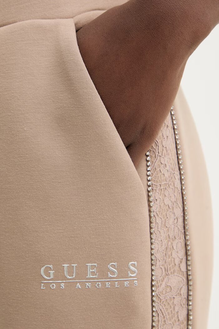 GUESS Спортен панталон NEW VICTOIRE в бежово с изчистен дизайн W6RB45 KBYE2