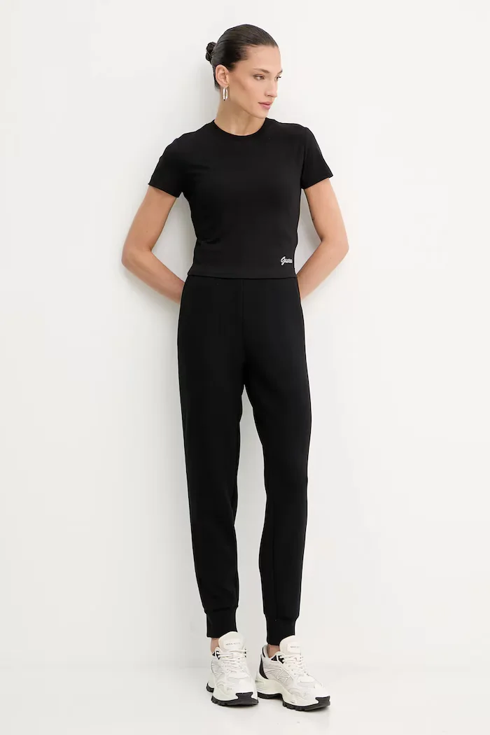 GUESS Спортен панталон NEW VICTOIRE в черно с апликация W5YB11 KBYE2