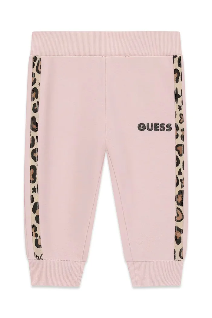 GUESS спортен панталон за деца от памук розов със стандартна талия K6BB03 K5886