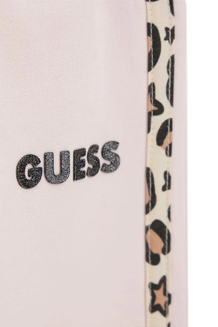 GUESS спортен панталон за деца от памук розов със стандартна талия K6BB03 K5886