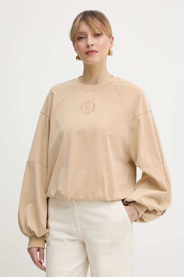 GUESS Суичър 4G в бежово с апликация W6RQ13 KD332
