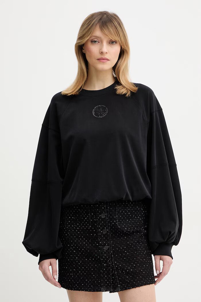 GUESS Суичър 4G в черно с апликация W6RQ13 KD332