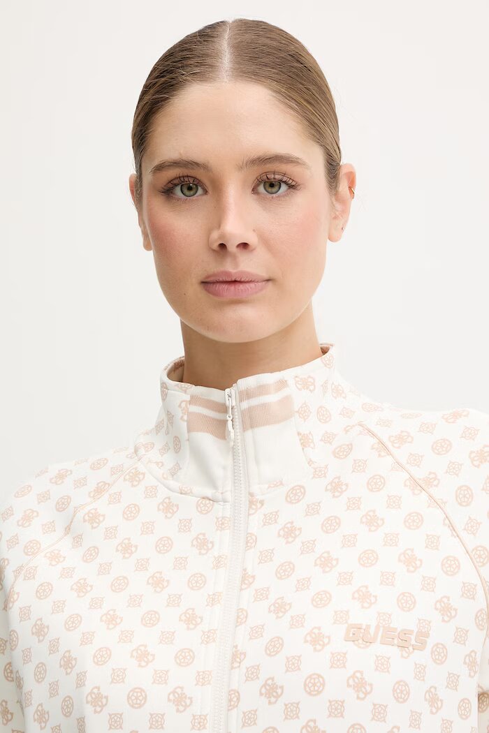 GUESS Суичър AGGIE в бежово с десен V5YQ03 KB212