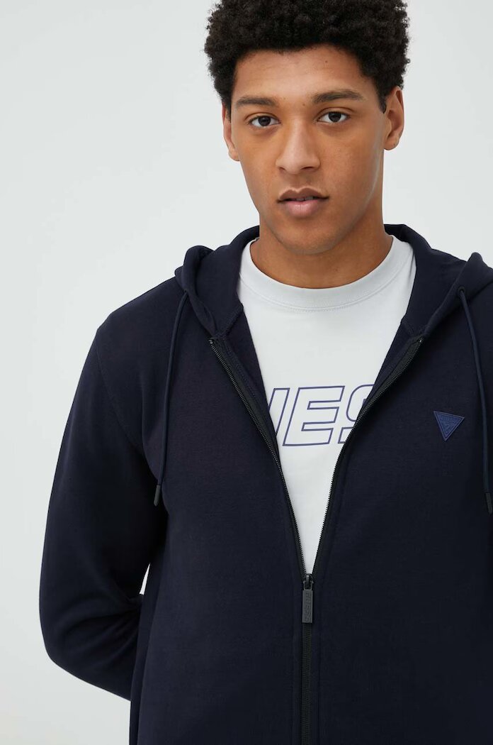 GUESS Суичър ALDWIN в тъмносиньо с качулка меланж на Z2YQ28 K9V31