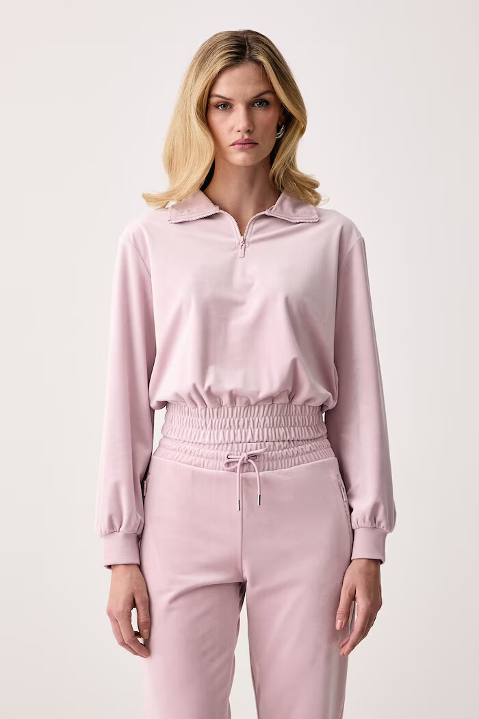 GUESS суичър дамски от кадифе AMALIA виолетов V6BQ08 K6302