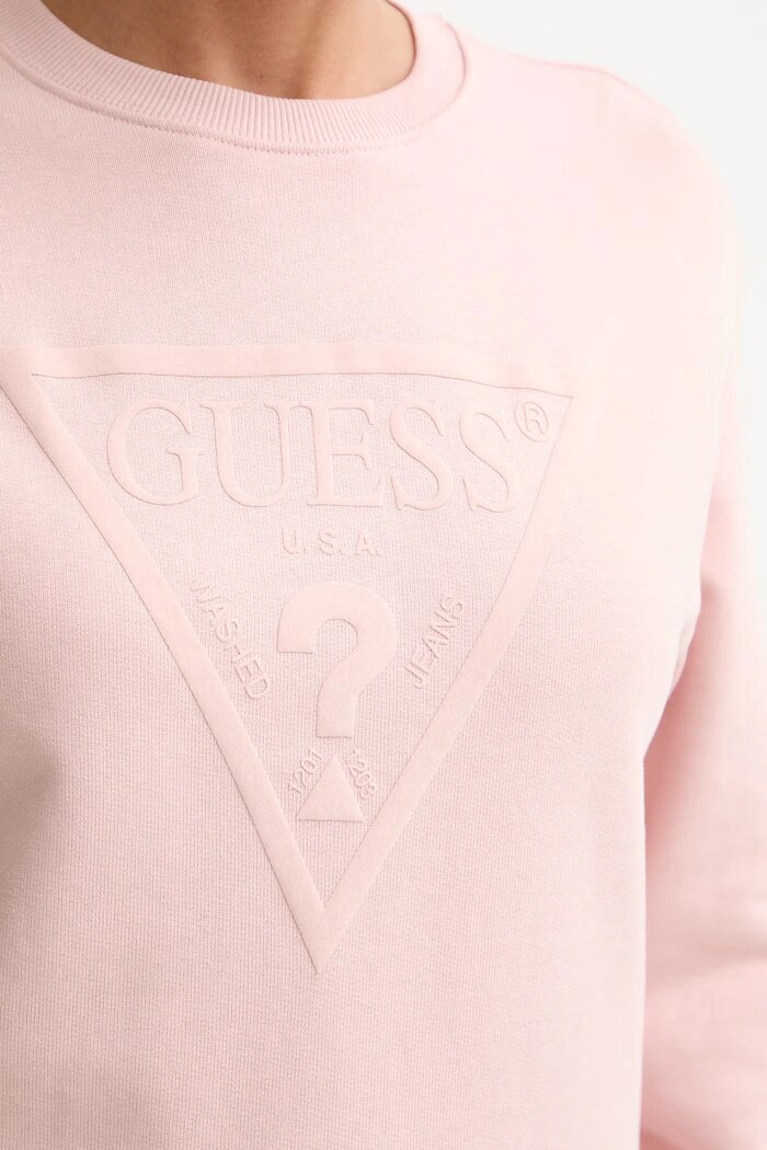 GUESS суичър дамски с памук розов W6YQ04 K3858