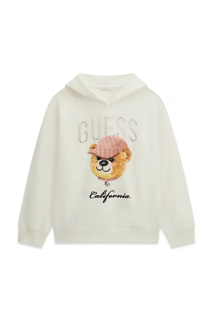 GUESS суичър с качулка за деца от памук бял J6YQ03 K3894