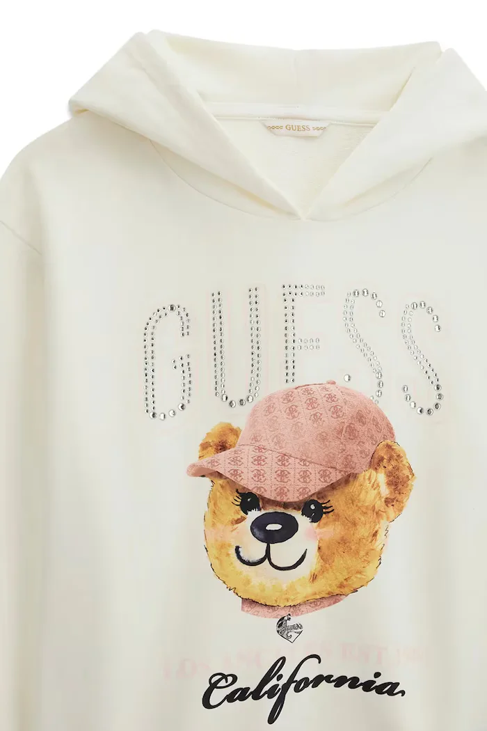 GUESS суичър с качулка за деца от памук бял J6YQ03 K3894