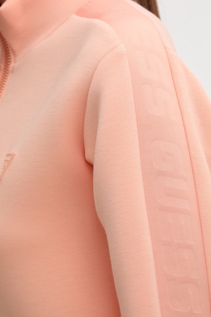 GUESS суичър с цип дамски с вискоза NEW ALLIE оранжев V2YQ17 K7UW2