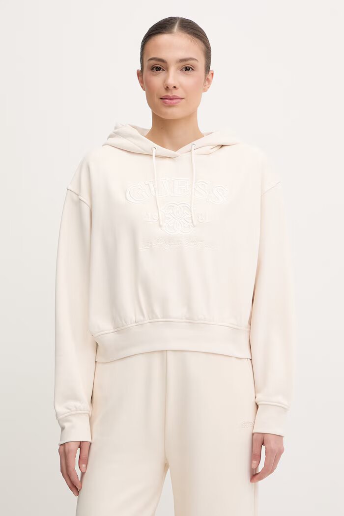 GUESS Суичър YAYOI в бежово с качулка с апликация V6RQ03 KD761
