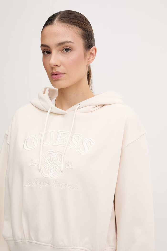 GUESS Суичър YAYOI в бежово с качулка с апликация V6RQ03 KD761