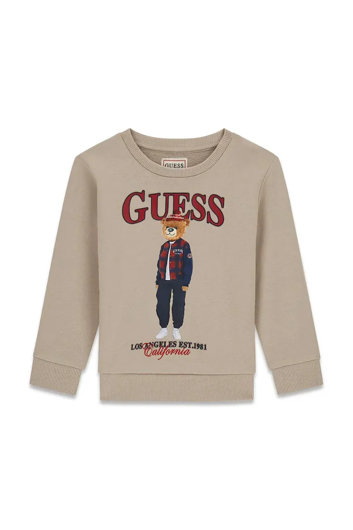 GUESS суичър за деца от памук бежов N6BQ03 K6112