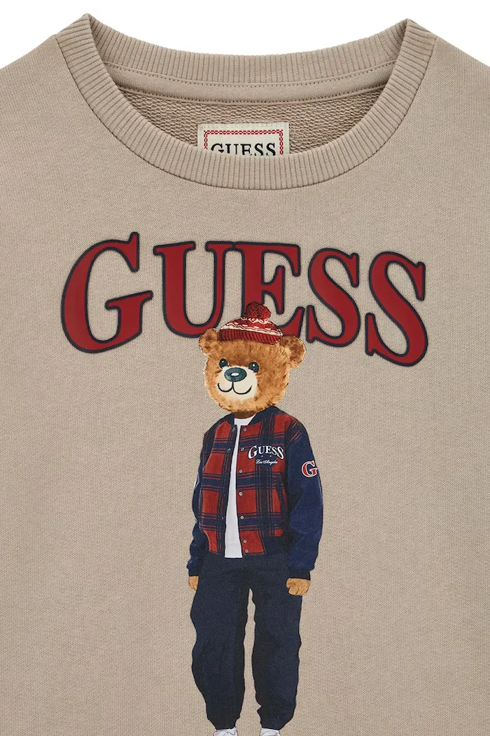 GUESS суичър за деца от памук бежов N6BQ03 K6112