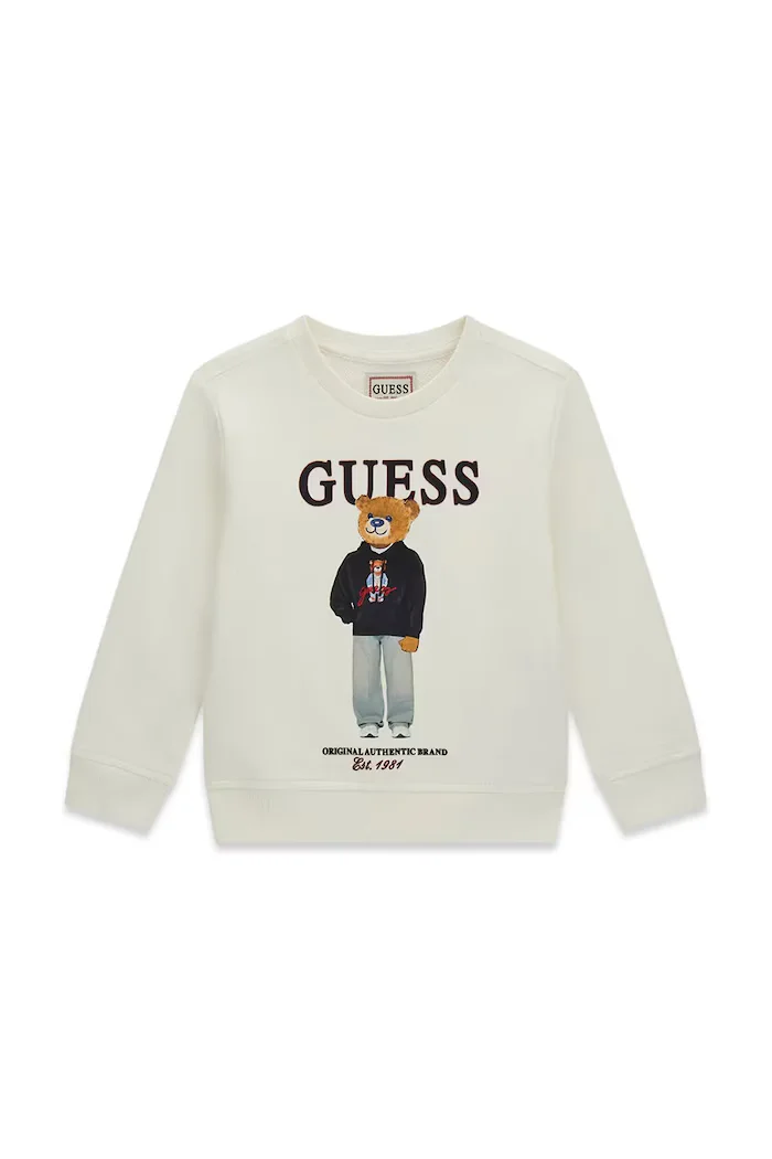 GUESS суичър за деца от памук бежов N6YQ05 K4096