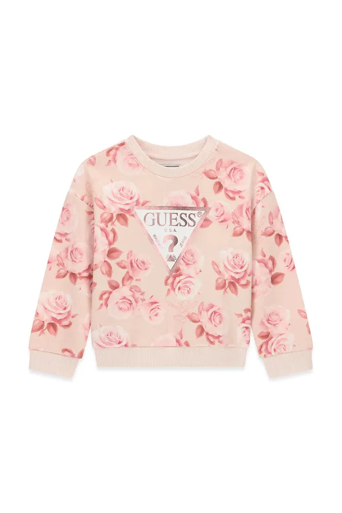 GUESS суичър за деца от памук розов K6BQ04 K5896