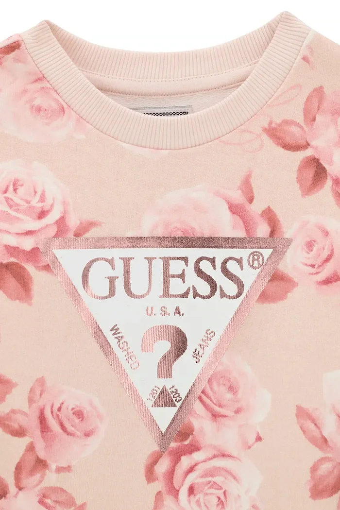GUESS суичър за деца от памук розов K6BQ04 K5896