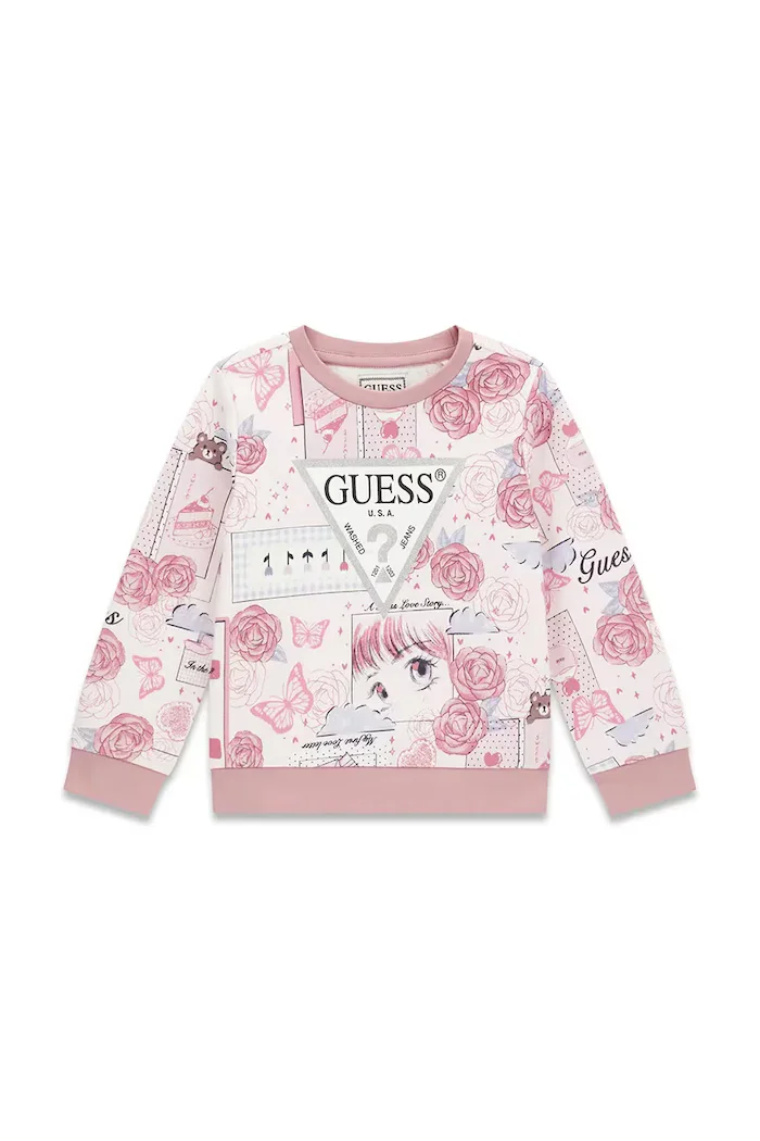 GUESS суичър за деца от памук розов K6YQ04 K3845