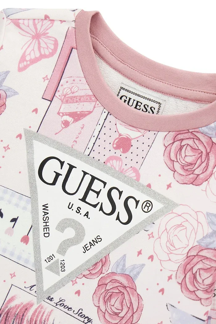 GUESS суичър за деца от памук розов K6YQ04 K3845