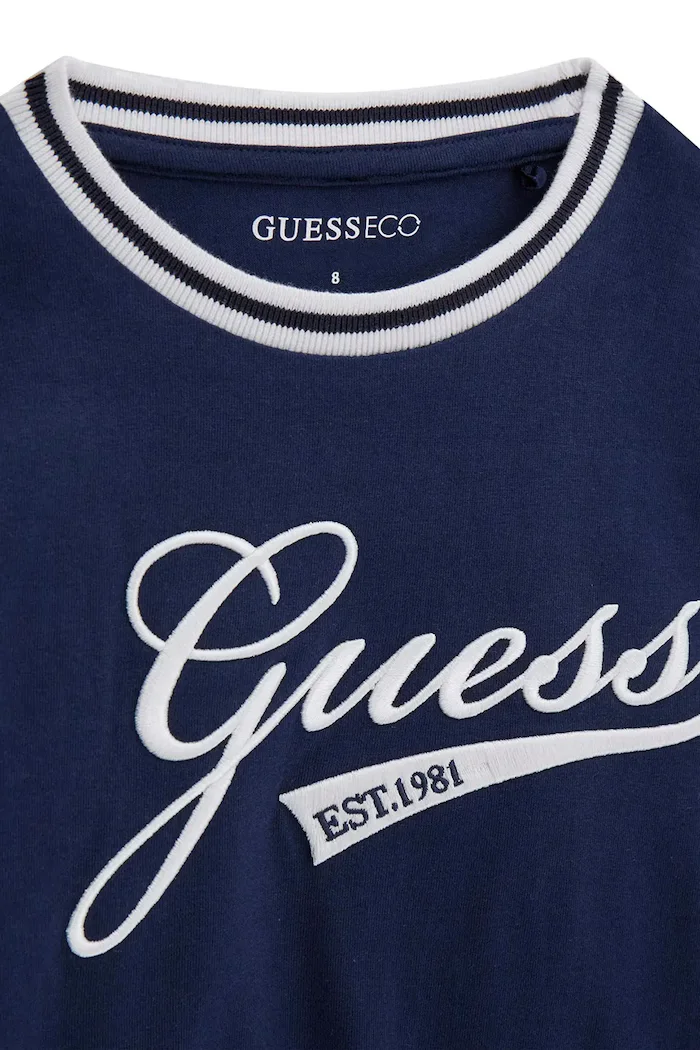 GUESS суичър за деца от памук тъмносин J6YI30 K3765