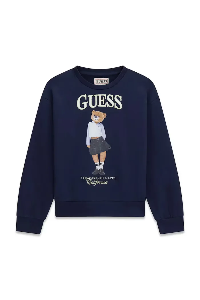 GUESS суичър за деца от памук тъмносин J6YQ01 K4419