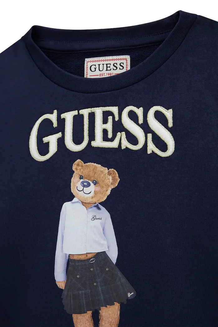 GUESS суичър за деца от памук тъмносин J6YQ01 K4419