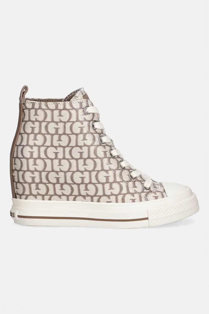 GUESS SUNDAE високи кецове дамски бежови високи FLTSUN FAL12