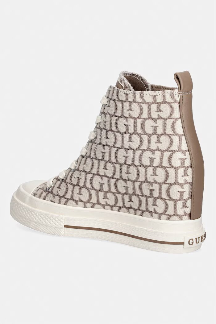 GUESS SUNDAE високи кецове дамски бежови високи FLTSUN FAL12