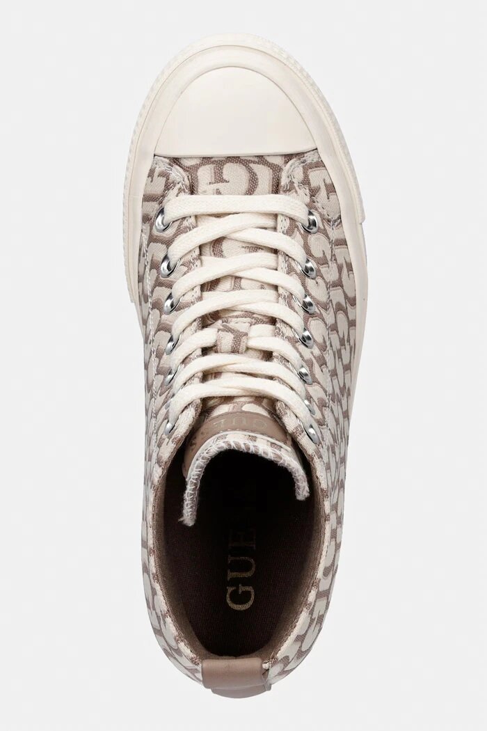 GUESS SUNDAE високи кецове дамски бежови високи FLTSUN FAL12