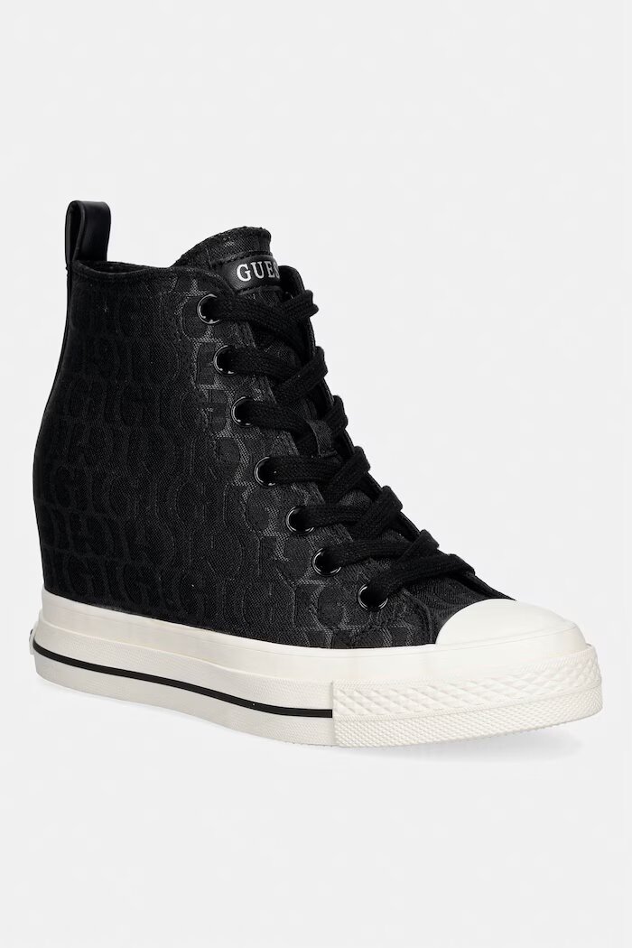 GUESS SUNDAE високи кецове дамски черни високи FLTSUN FAL12