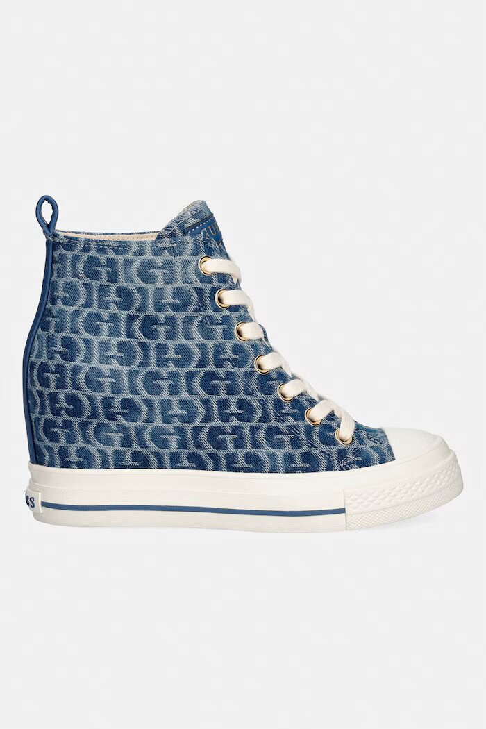 GUESS SUNDAE високи кецове дамски сини високи FLTSUN FAL12