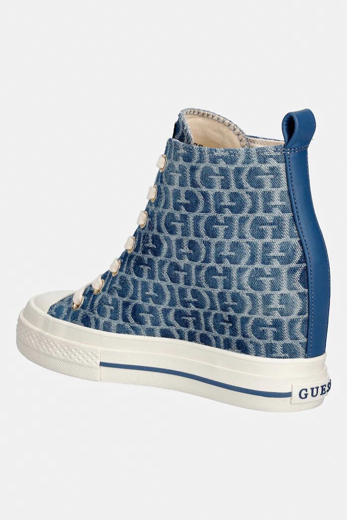 GUESS SUNDAE високи кецове дамски сини високи FLTSUN FAL12