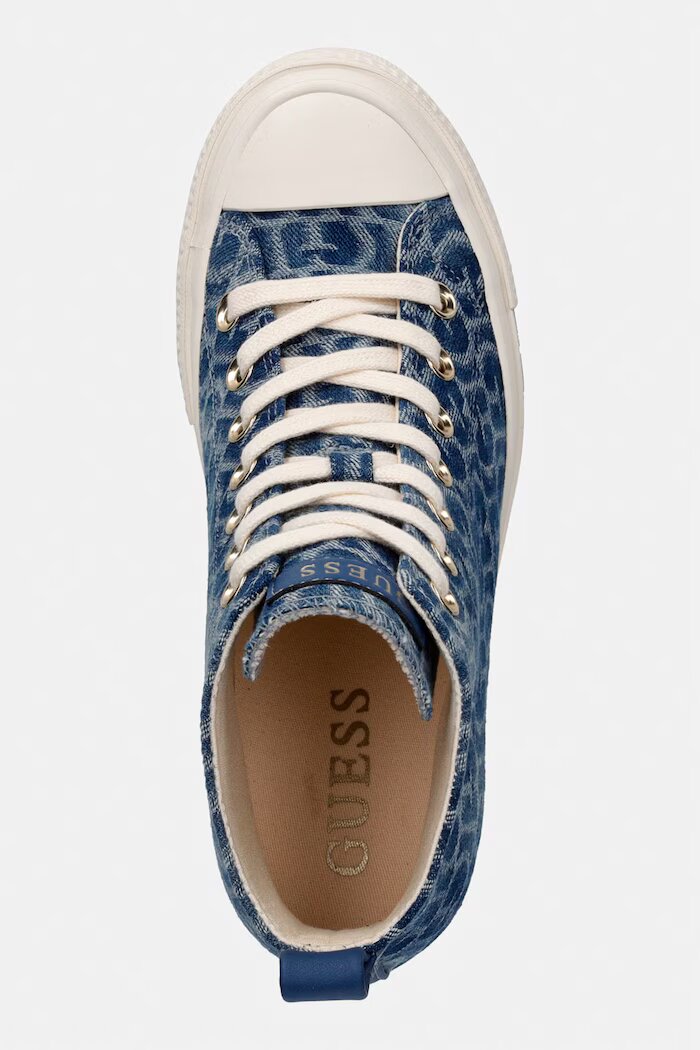 GUESS SUNDAE високи кецове дамски сини високи FLTSUN FAL12