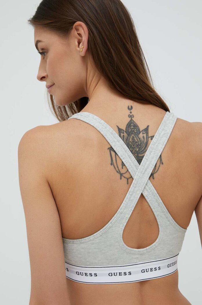 GUESS Сутиен CARRIE в сиво с изчистен дизайн O1GC15 KBBU1