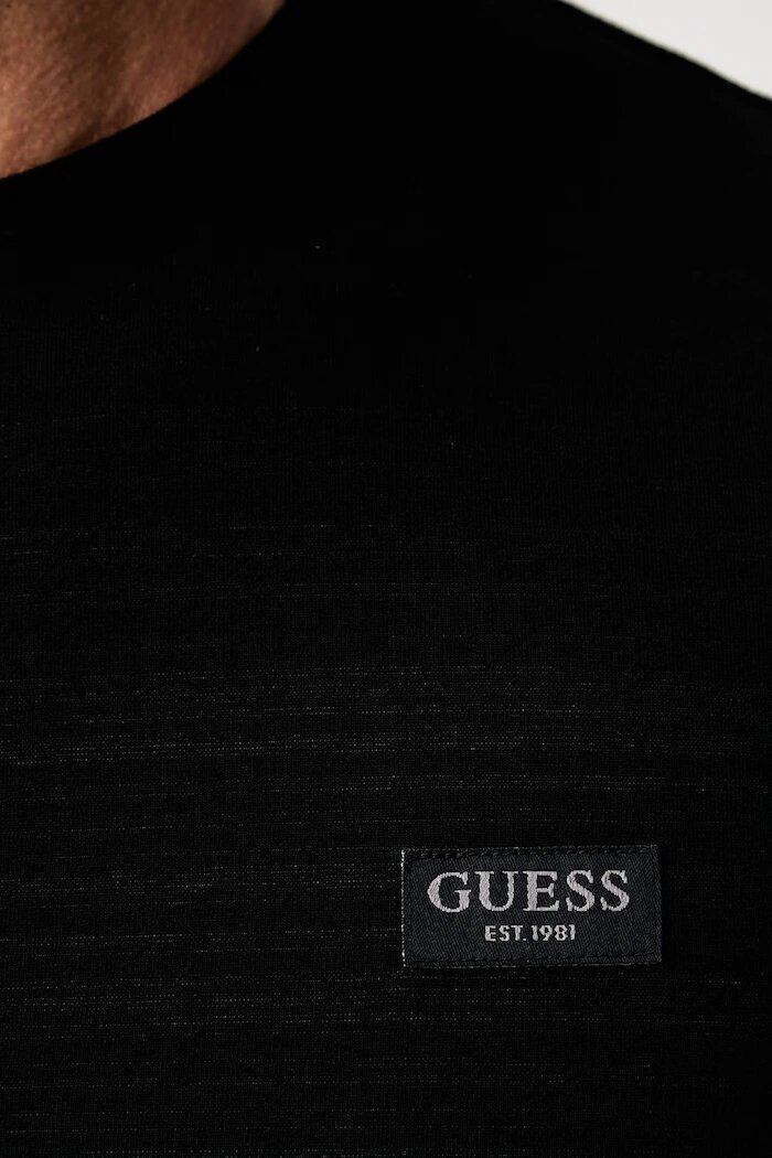 GUESS тениска basic мъжка от памук с еластан черна M6YI48 K4234