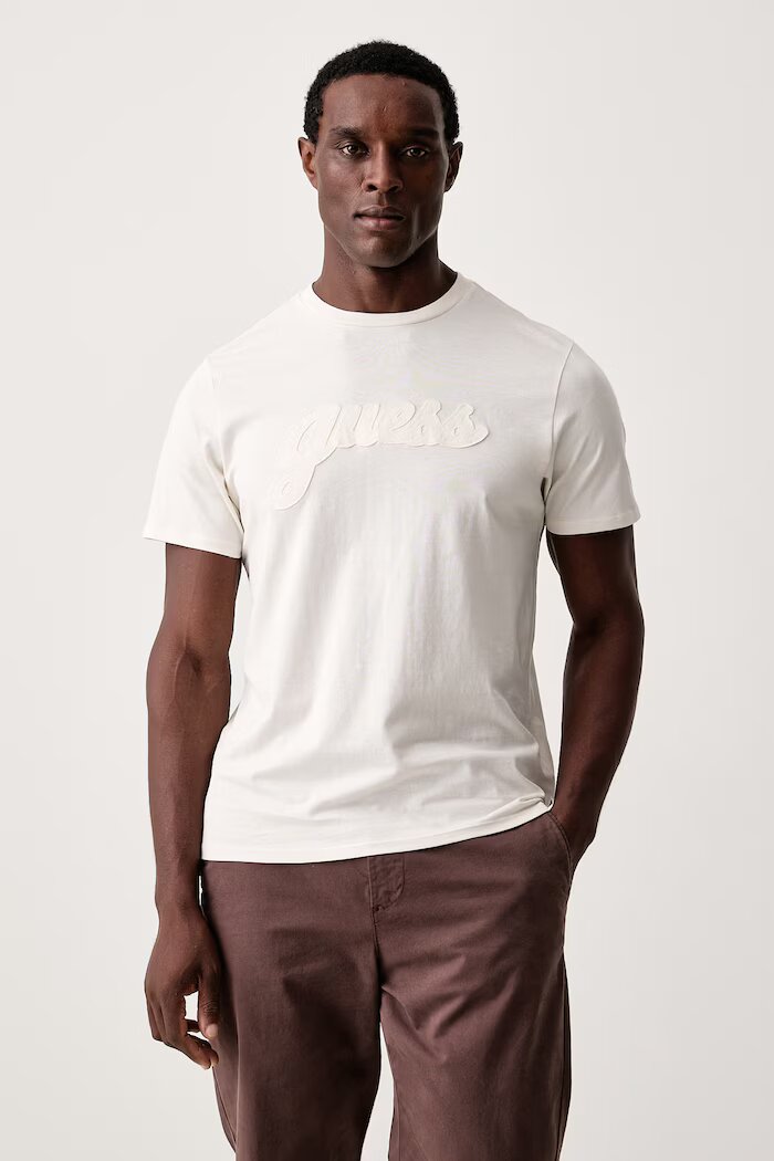 GUESS тениска дамска от памук бежова M6BI69 K6639